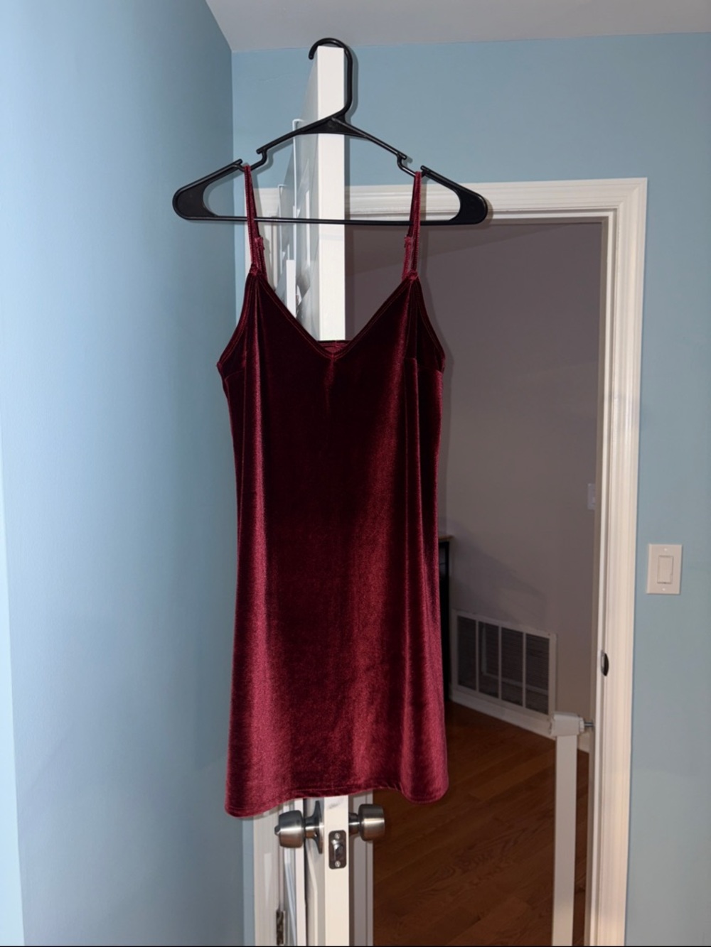 Hollister Burgundy Velvet Midi Slip Dress
